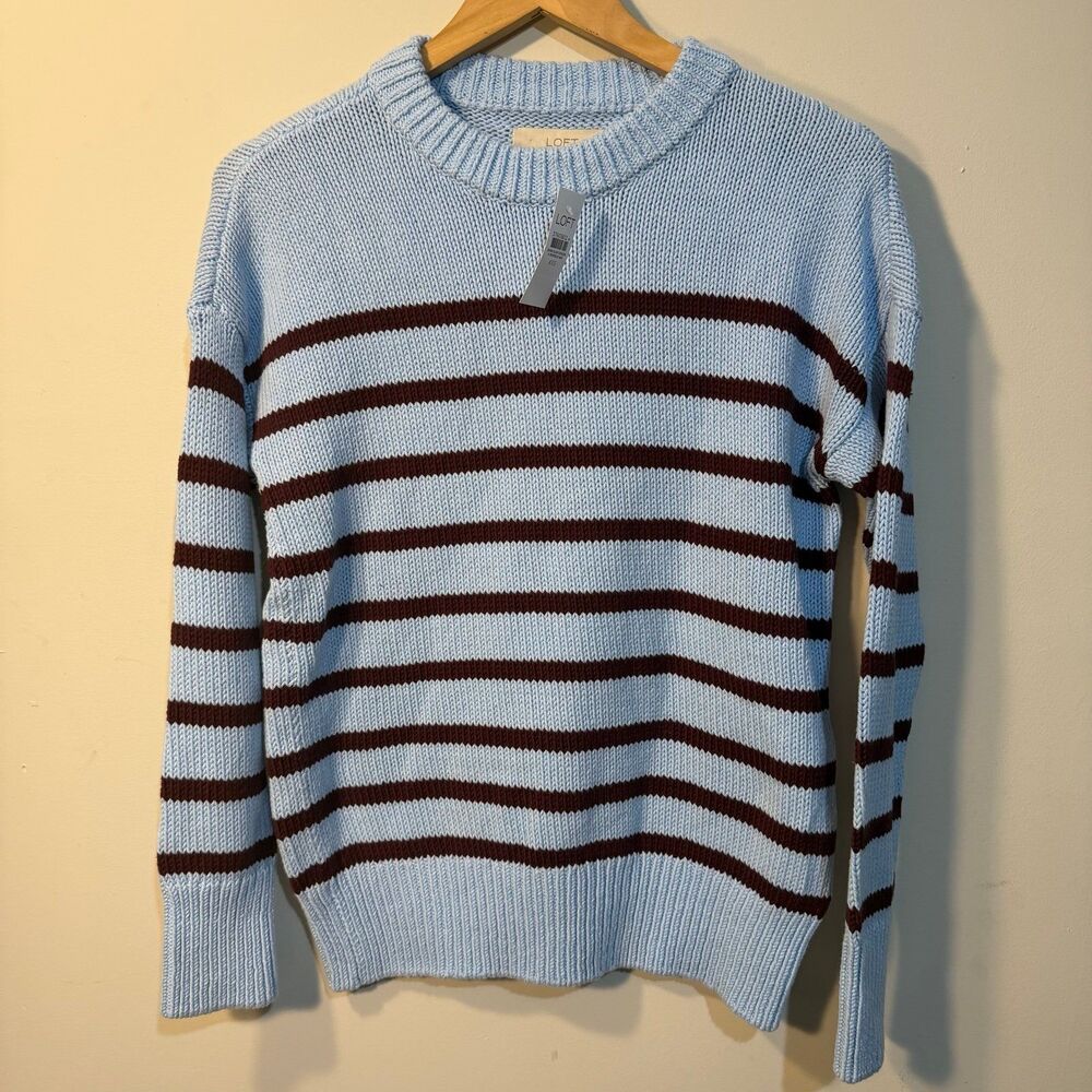 NWT LOFT Striped Crewneck Sweater, Sz XXS